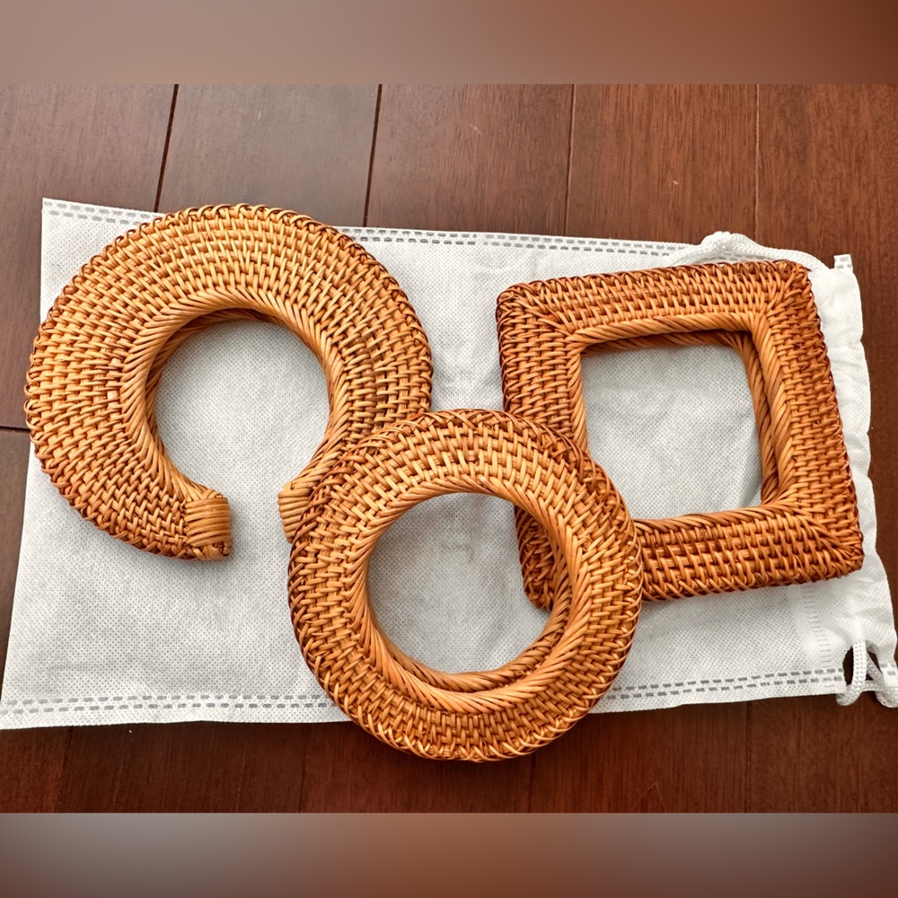 Three Cult Gaia Rattan Bracelets